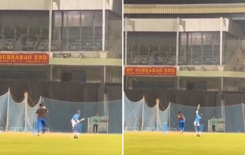 Rishabh Pant Hitting Sixes in DC Nets Training for IPL 2024
