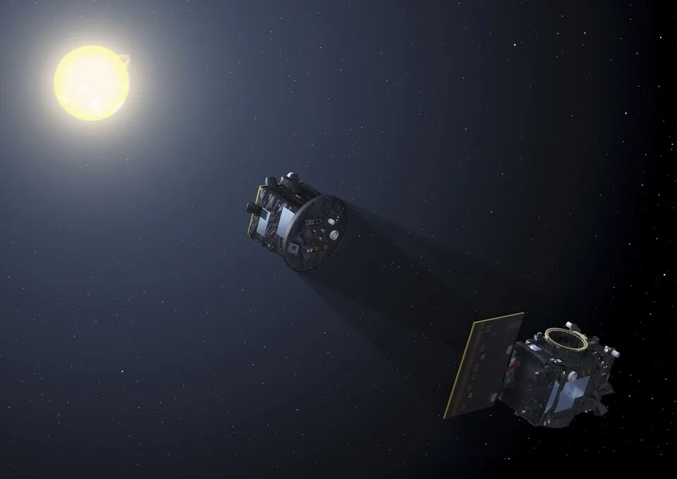 isro-proba-3-satellite ISRO Proba-3 Artistic Impression