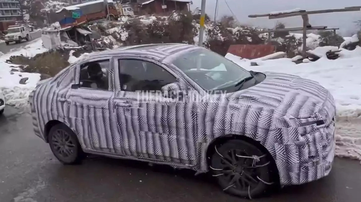maruti-suzuki-new-dzire-2024-caught-testing Maruti Suzuki Dzire 2024 model caught testing on high altitude roads.