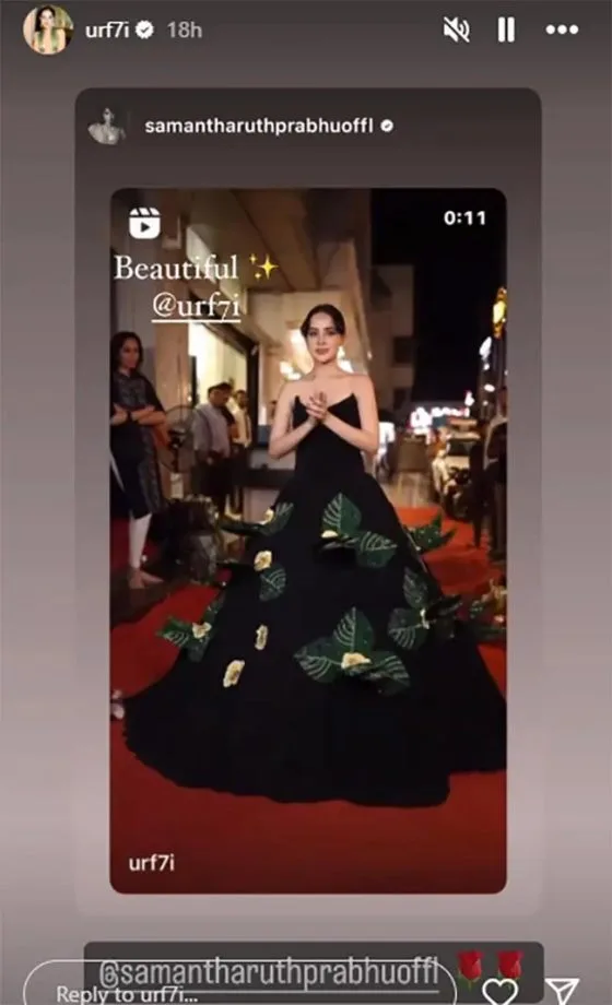 samantha-ruth-prabhu-reacts-to-urfi-javeds-magical-butterfly-gown-look Urfi Javed Says Thanks to Samantha Ruth Prabhu