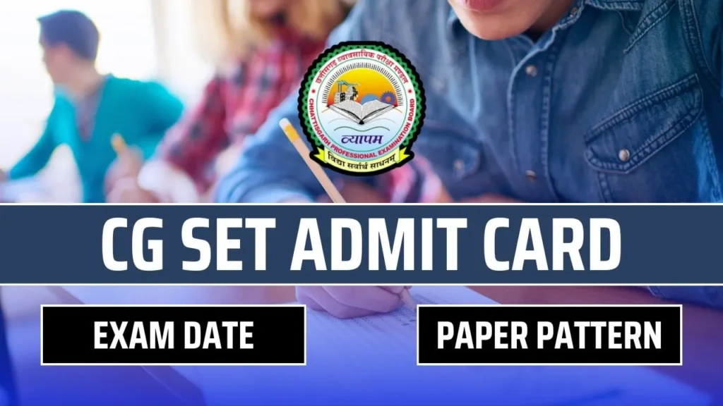 CG SET 2024 Admit Card Download