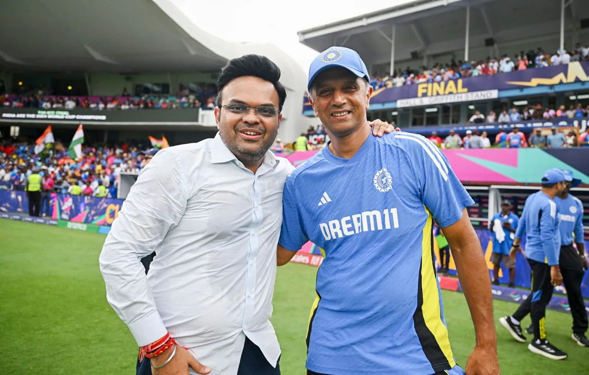 Team India Coach Rahul Dravid with Jay Shah